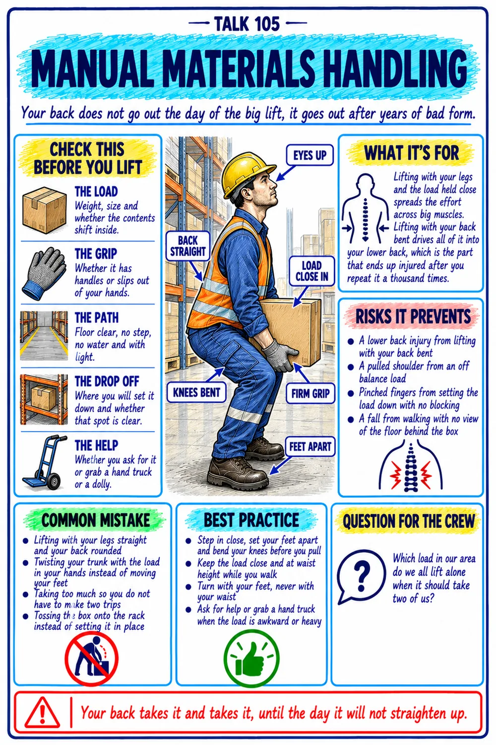 Ergonomics talk sheet